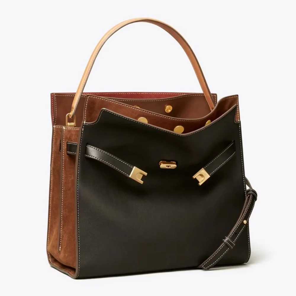 Tory Burch Black and Tan Satchel - Picture 1 of 7
